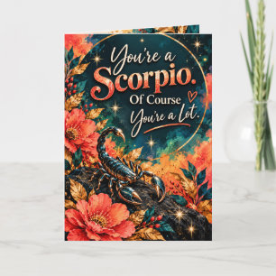 Cartão de Aniversário Engraçado para Escorpião – V