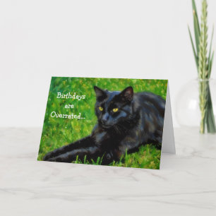 Cartão de Aniversário Engraçado para Gato Preto An