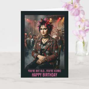 Cartão de aniversário engraçado para mulheres punk