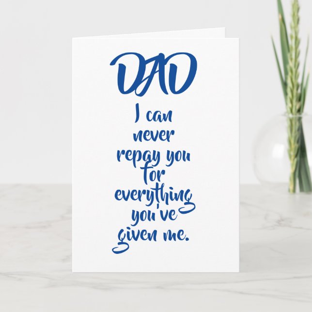 Cartão de aniversário engraçado para o pai (Frente)