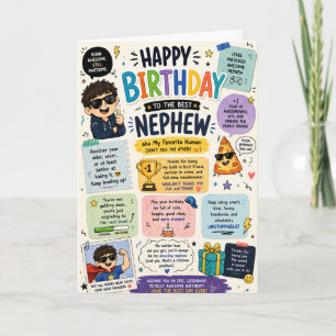 Cartão de Aniversário Engraçado para Sobrinho Cute