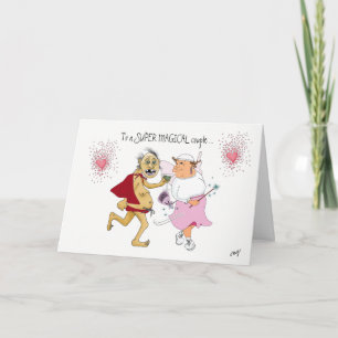 Cartão de aniversário engraçado para um casal.