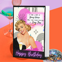 Cartão de aniversário engraçado retrô melhor amiga
