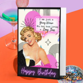 Cartão de aniversário engraçado retrô melhor amiga