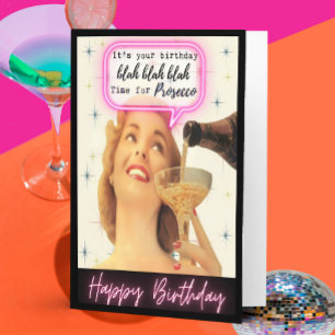 Cartão de aniversário engraçado retrô Melhor Amiga