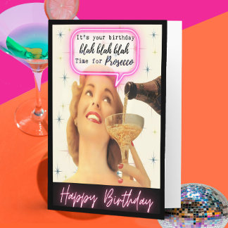 Cartão de aniversário engraçado retrô Melhor Amiga
