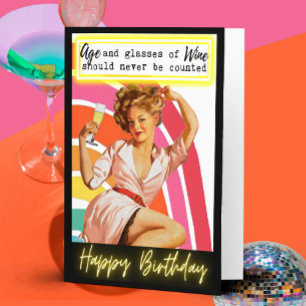 Cartão de aniversário engraçado retrô Melhor Amiga
