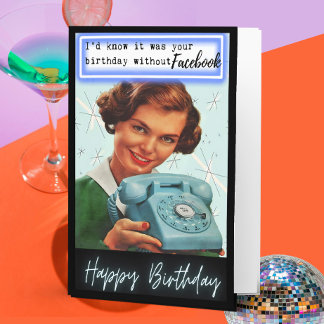 Cartão de aniversário engraçado retrô melhor amiga