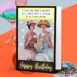 Cartão de aniversário engraçado retrô Melhor Amiga