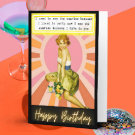 Cartão de aniversário engraçado retrô Melhor Amiga