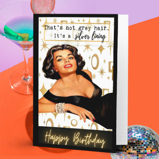 Cartão de aniversário engraçado retrô melhor amiga