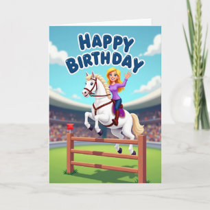 Cartão de Aniversário Equestre Alegre
