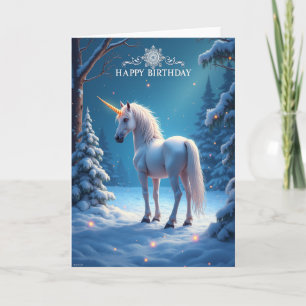 Cartão de Aniversário Equino de Inverno