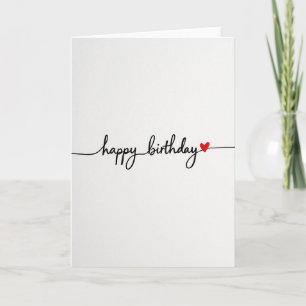 Cartão de Aniversário Escrito à Mão com Carinho