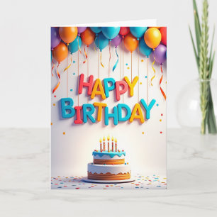 Cartão de Aniversário Escultural Alegre