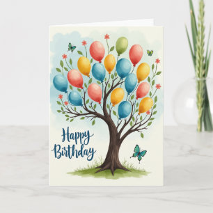 Cartão de Aniversário Esfera Pastel