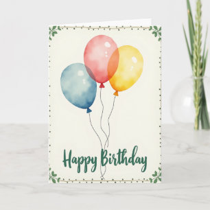 Cartão de Aniversário Esferas Aquarela