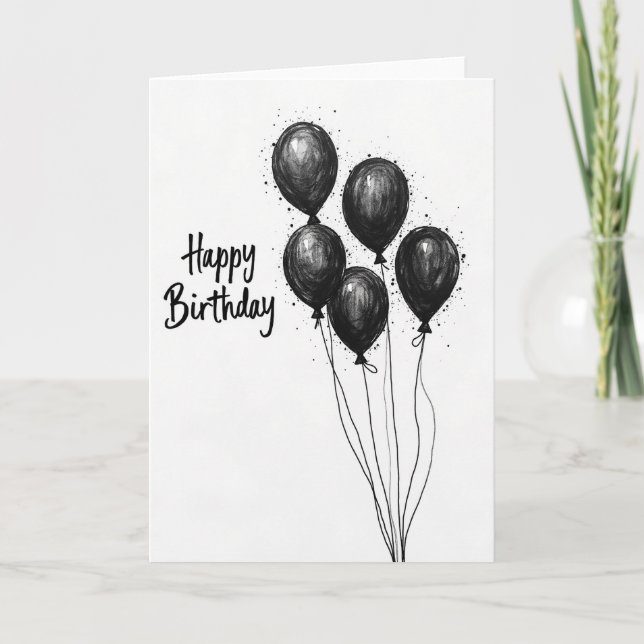 Cartão de Aniversário Esferas de Tinta (Frente)