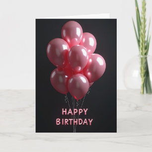 Cartão de Aniversário Esferas Rosa Doce