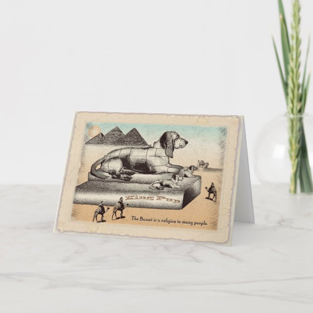 Cartão de aniversário - Esfinge basset (Frente)