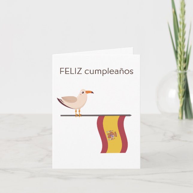 Cartão de Aniversário Espanhol - Feliz Cumpleaños (Frente)