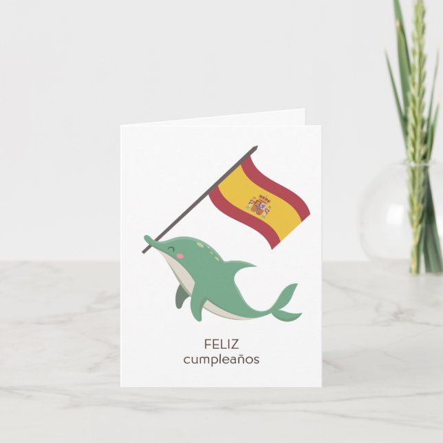 Cartão de Aniversário Espanhol - Feliz Cumpleaños (Frente)