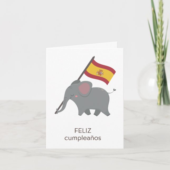 Cartão de Aniversário Espanhol - Feliz Cumpleaños (Frente)