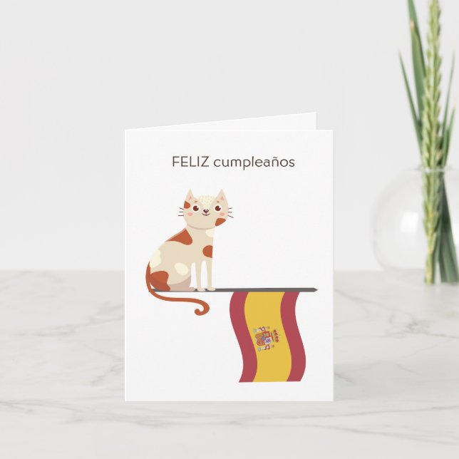 Cartão de Aniversário Espanhol - Feliz Cumpleaños (Frente)