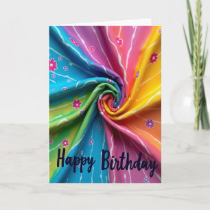 Cartão de Aniversário Espiral Alegre