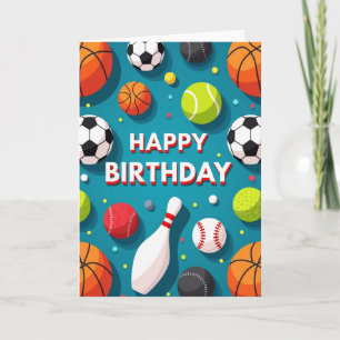 Cartão de aniversário esportivo comemorativo