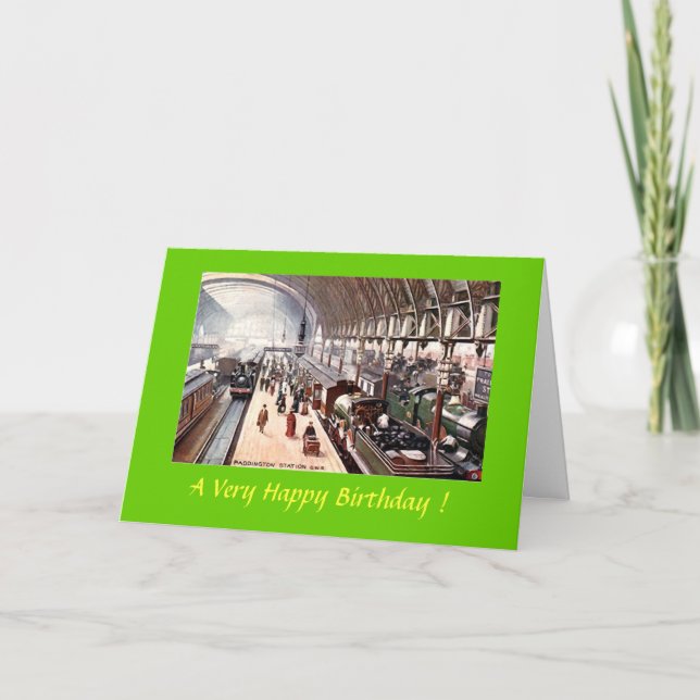 Cartão de aniversário - Estação Paddington, Londre (Frente)
