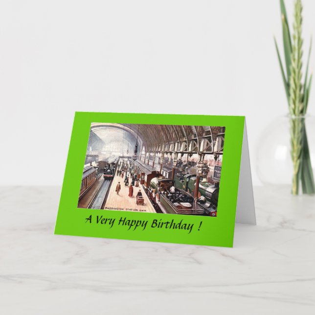 Cartão de aniversário - Estação Paddington, Londre (Frente)