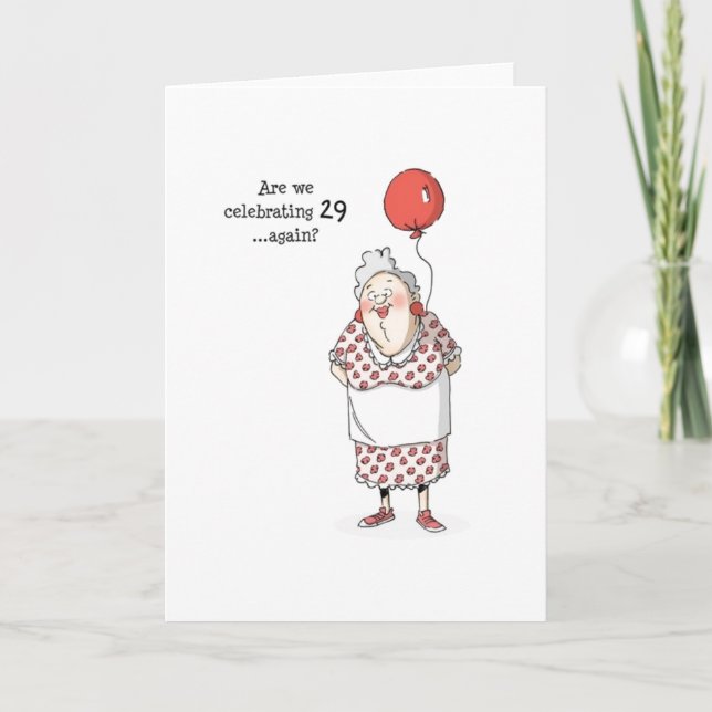 Cartão de aniversário - estamos celebrando 29 de n (Frente)