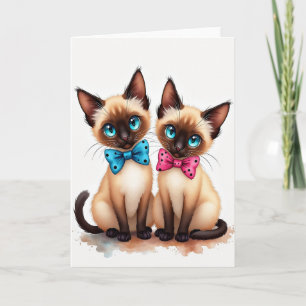 Cartão de Aniversário Estilizado com Gatinhos