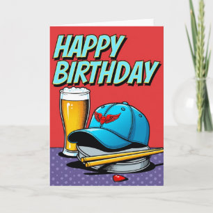 Cartão de Aniversário Estilo Quadrinhos