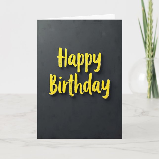 Cartão de Aniversário Estilo Quadro Negro (Frente)