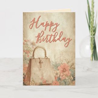 Cartão de Aniversário Estilo Vintage