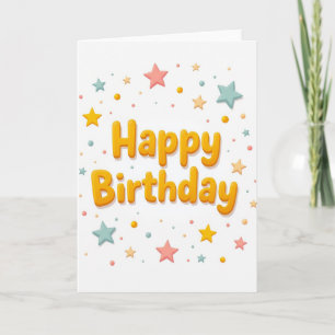 Cartão de Aniversário Estrela Alegre