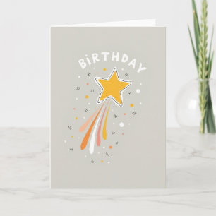Cartão de Aniversário Estrela Alegre Explosão