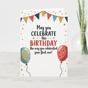Cartão de Aniversário Estrela Brilhante