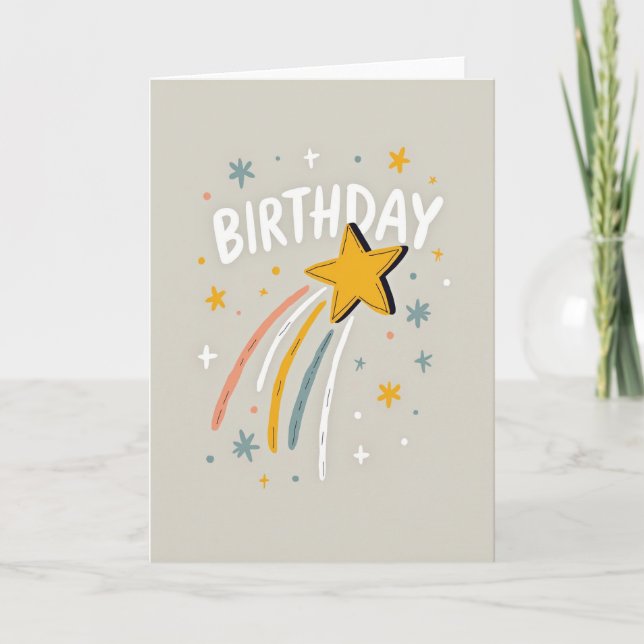 Cartão de Aniversário Estrela Caprichosa (Frente)