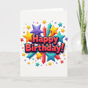 Cartão de Aniversário Estrela Explosão Doce