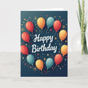 Cartão de Aniversário Estrela Festiva