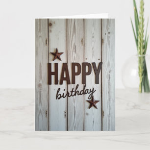 Cartão de Aniversário Estrela Rústica