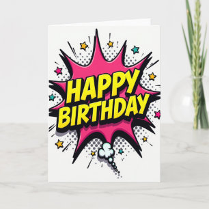Cartão de Aniversário Estrela Vibrante