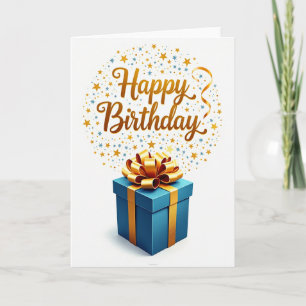 Cartão de Aniversário Estrelas Brilhantes