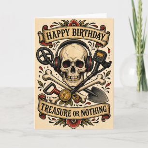 Cartão de Aniversário Etal Detectando Tesouro ou N