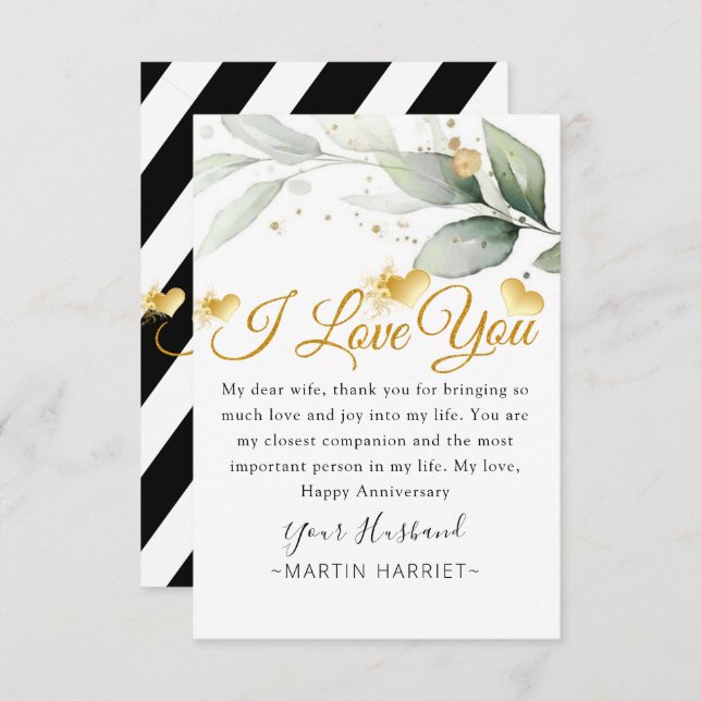 Cartão de Aniversário Eucalipto Eu Te Amo Para Mul (Frente/Verso)