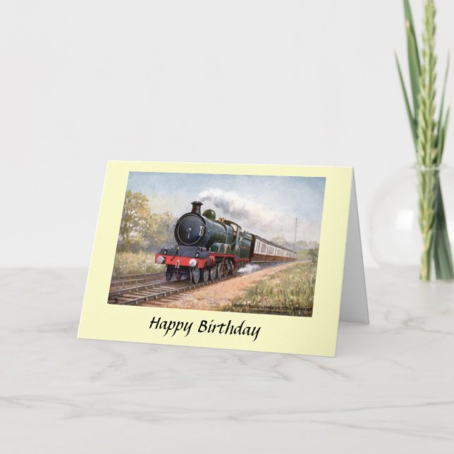 Cartão de Aniversário - Excelente Central Ferroviá (Frente)