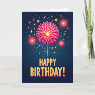 Cartão de Aniversário Explosão Dourada